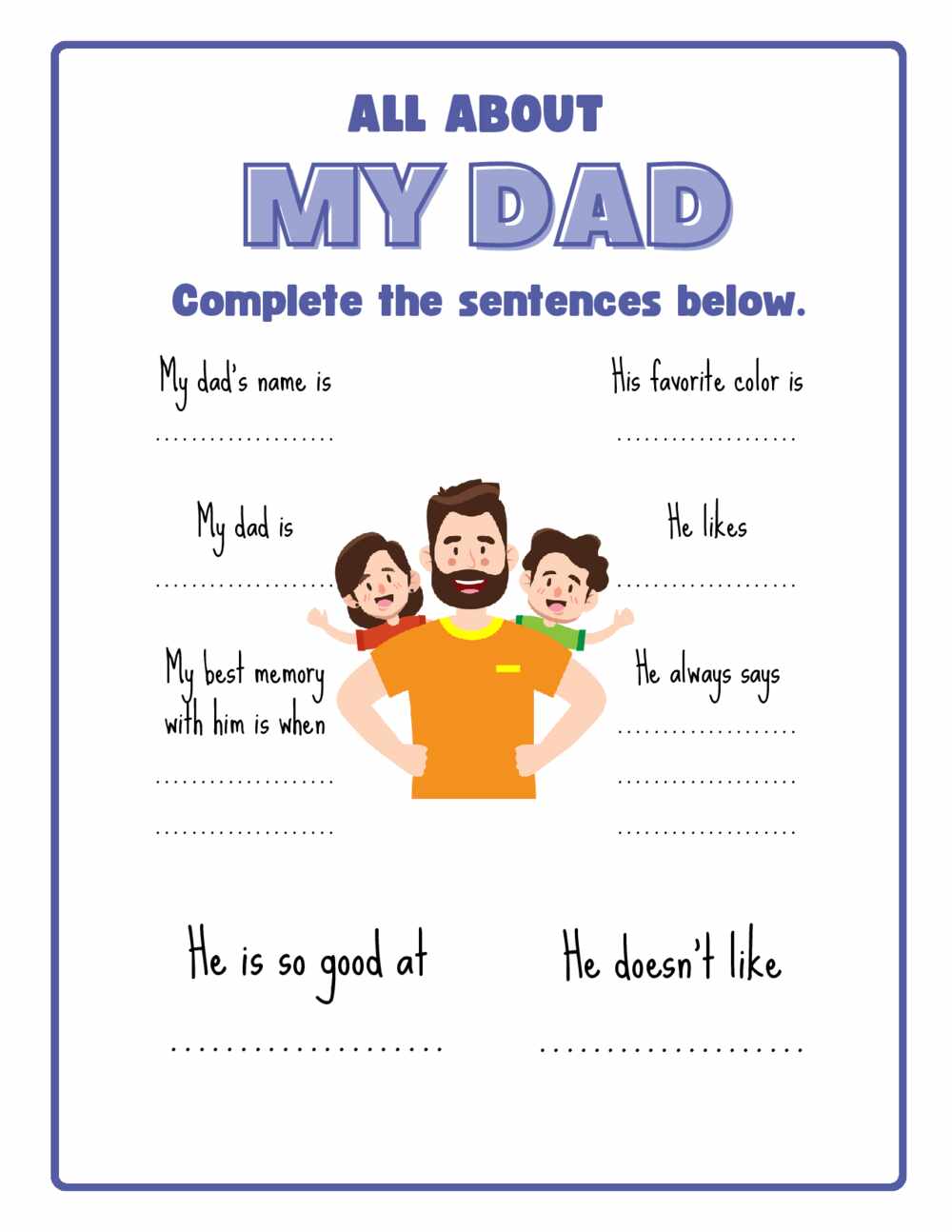 Father s Day Worksheets